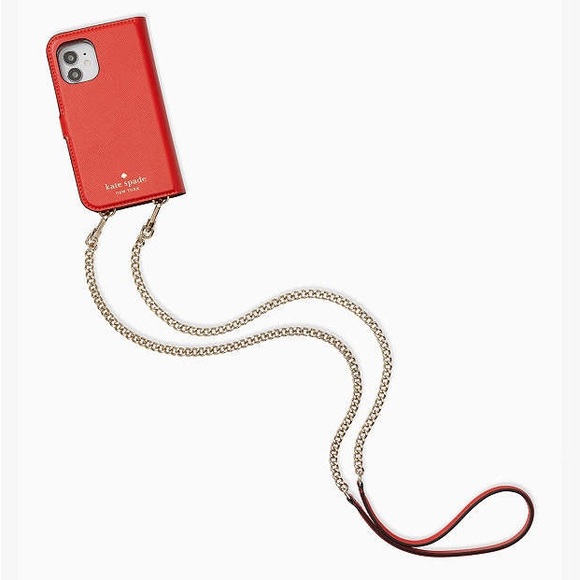 Kate Spade Magnetic Wrap Folio on a Chain IPhone 12 Mini Case - Picture 3 of 6